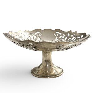 Vintage Mappin & Webb Footed Pierced Silver Plate Bowl